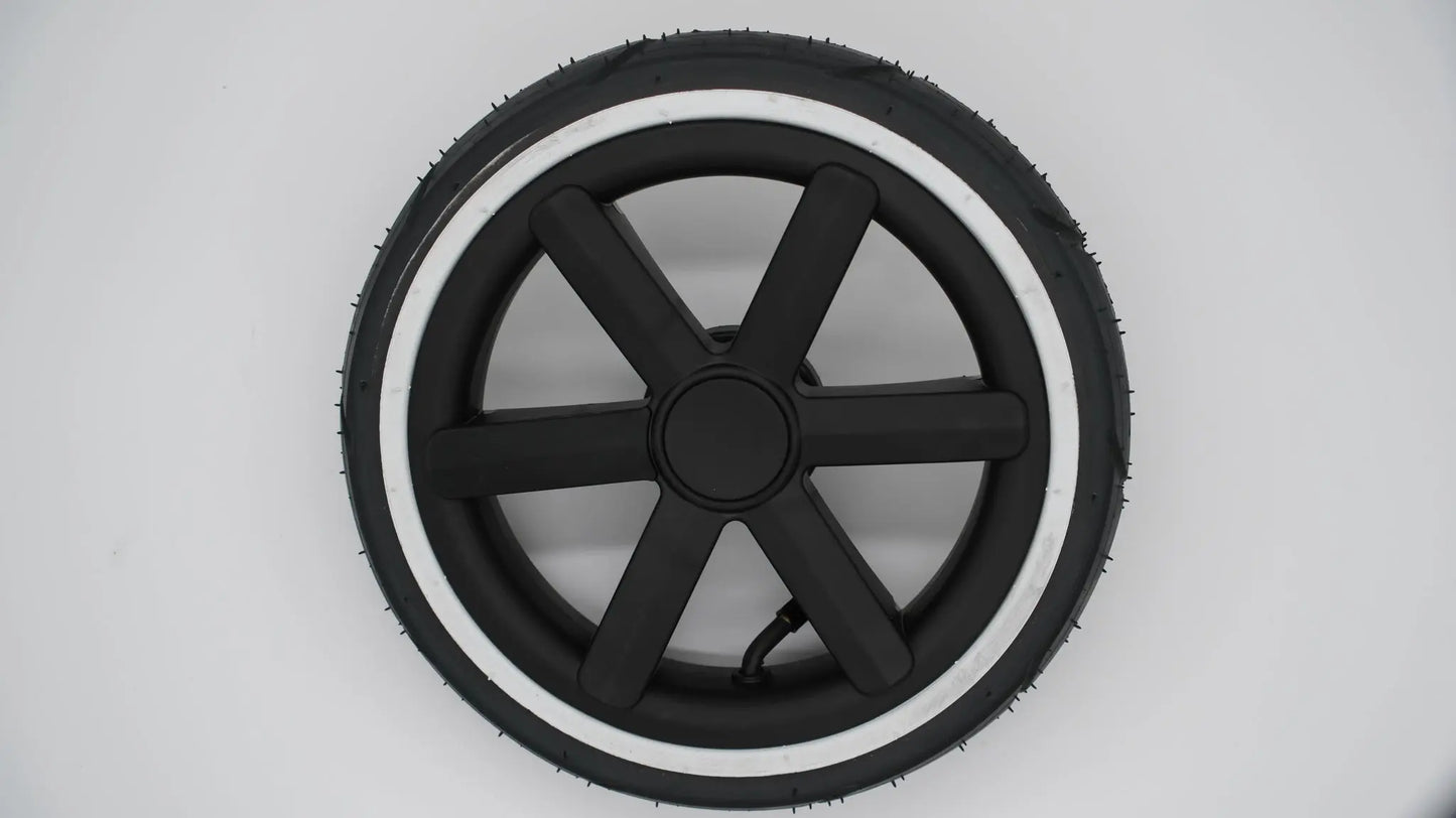 Obenansicht des ABC-Design Hinterrad Salsa 4 Air 12 Zoll in Schwarz, betont die ansprechende Form und das praktische Design